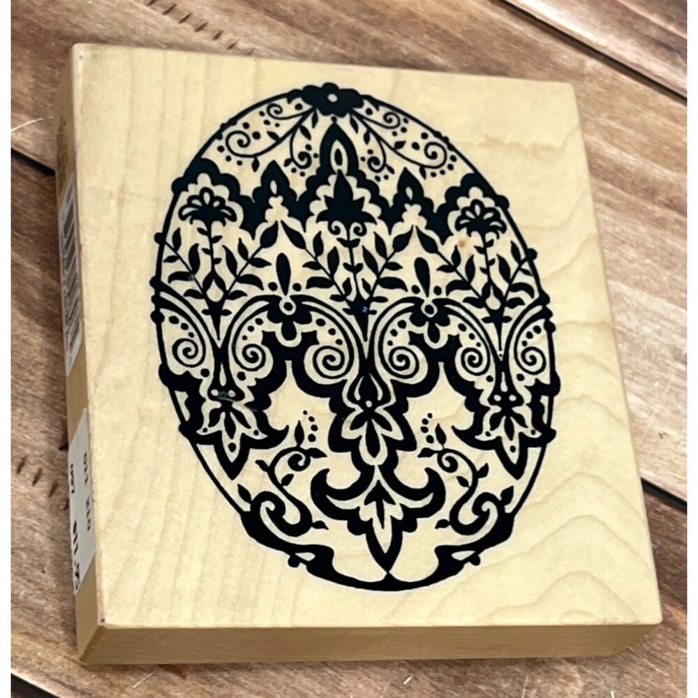 1995 PSX K-1323 VICTORIA'S EASTER EGG WOOD MOUNTED RUBBER STAMP FLOURISH